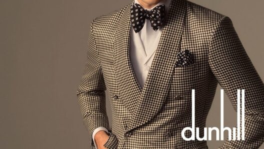 Adam Sattrup wearing tailored looks in Dunhill’s Spring 2026 campaign photographed by Ethan James Green.