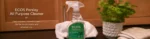 ECOS Parsley All Purpose Cleaner bottle on a kitchen counter with a towel behind it.