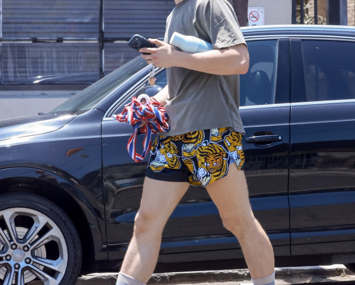 Knox Jolie-Pitt with bright orange hair after Muay Thai class in Los Angeles