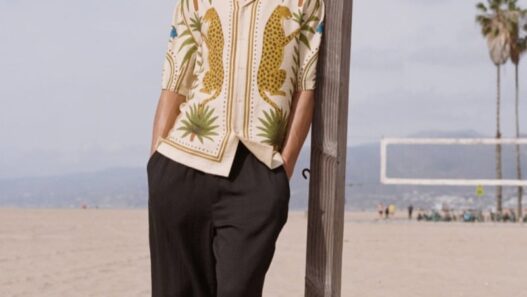 Morgan Sahadow and Luke Champion modeling H&M’s Summer 2026 Resort Edit
