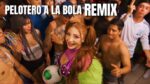 Bellakath, Tornillo, and Airam Paez in the “Pelotero A La Bola” remix visual.