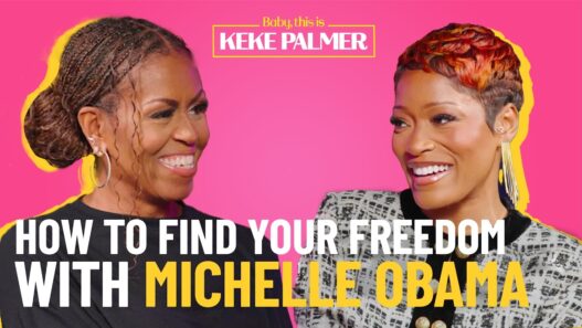 Michelle Obama appearing on “Baby, this is Keke Palmer,” sharing wisdom and stories about identity, freedom, and becoming.