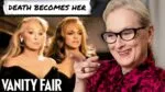 Meryl Streep discussing her playful on‑set “beef” with Goldie Hawn during the filming of Death Becomes Her.