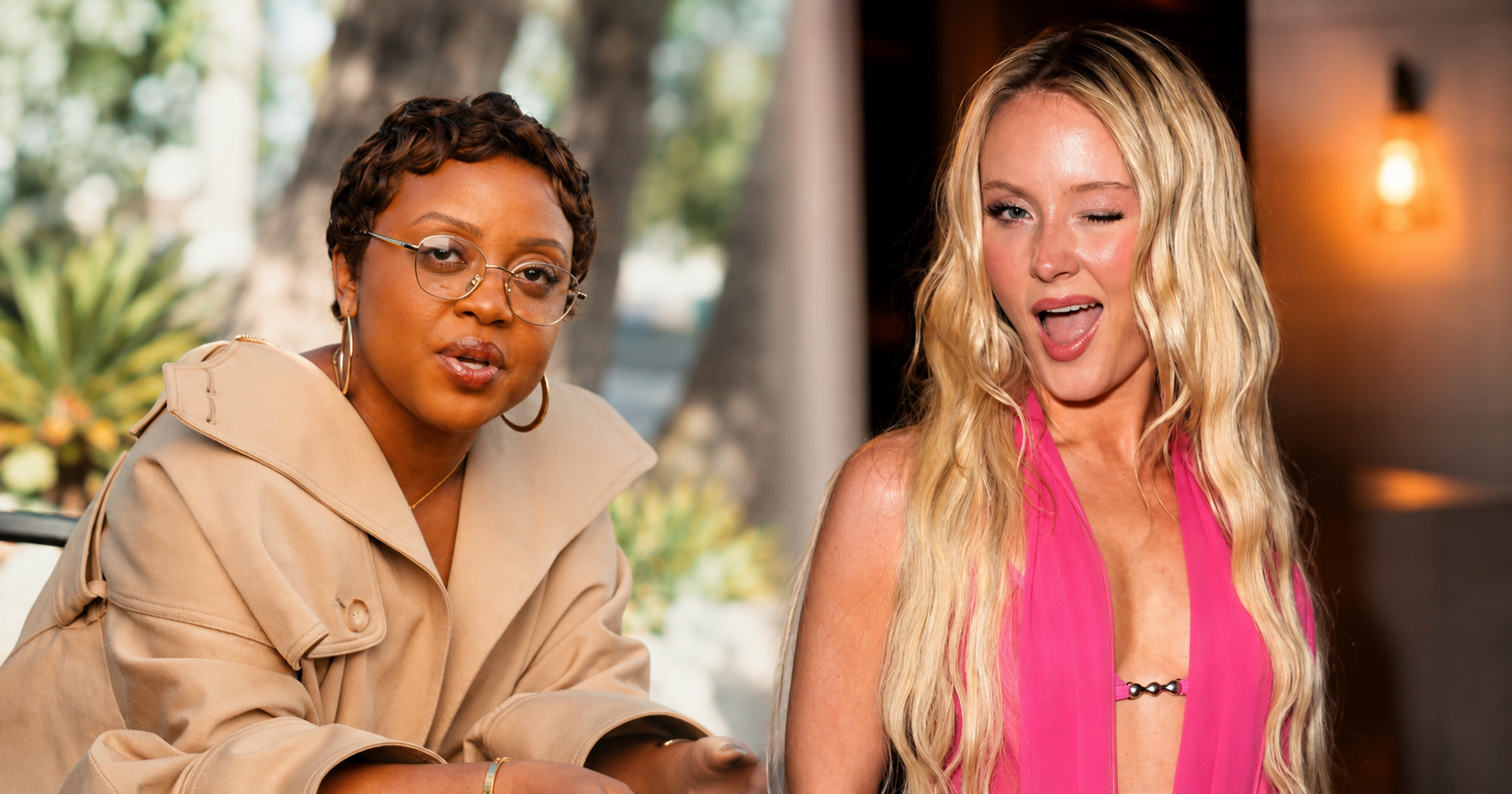 Quinta Brunson and Zara Larsson appear side by side in an editorial-style image for a story about Quinta mentioning Zara by name.