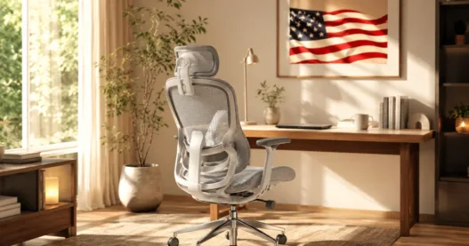 Sihoo ergonomic chair in a modern home office setup for posture support and work-from-home comfort