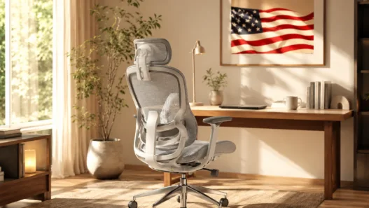 Sihoo ergonomic chair in a modern home office setup for posture support and work-from-home comfort