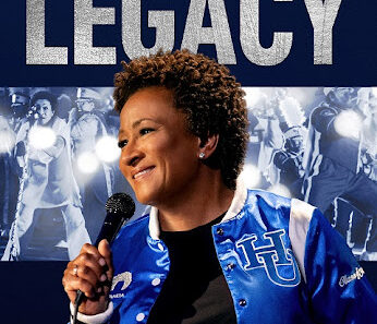 Poster for Wanda Sykes: LEGACY, a Netflix comedy special. Wanda Sykes holds a microphone, wearing a blue varsity jacket, with 'LEGACY' in large letters above. Premieres May 19 on Netflix.