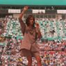 Whitney Houston performing during the 1994 FIFA World Cup closing ceremony at the Rose Bowl in Pasadena