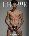 Austin Miller photographed by Frank Louis for L’Homme México with Tom Ford Noir visible in the mirror.