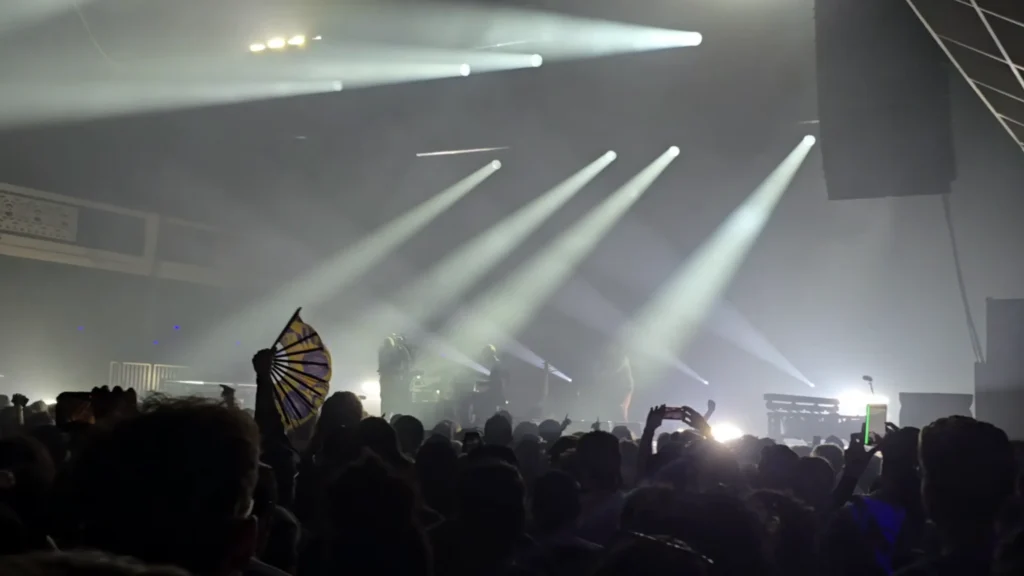 Caribou live at Shrine Expo Hall with dramatic concert lighting