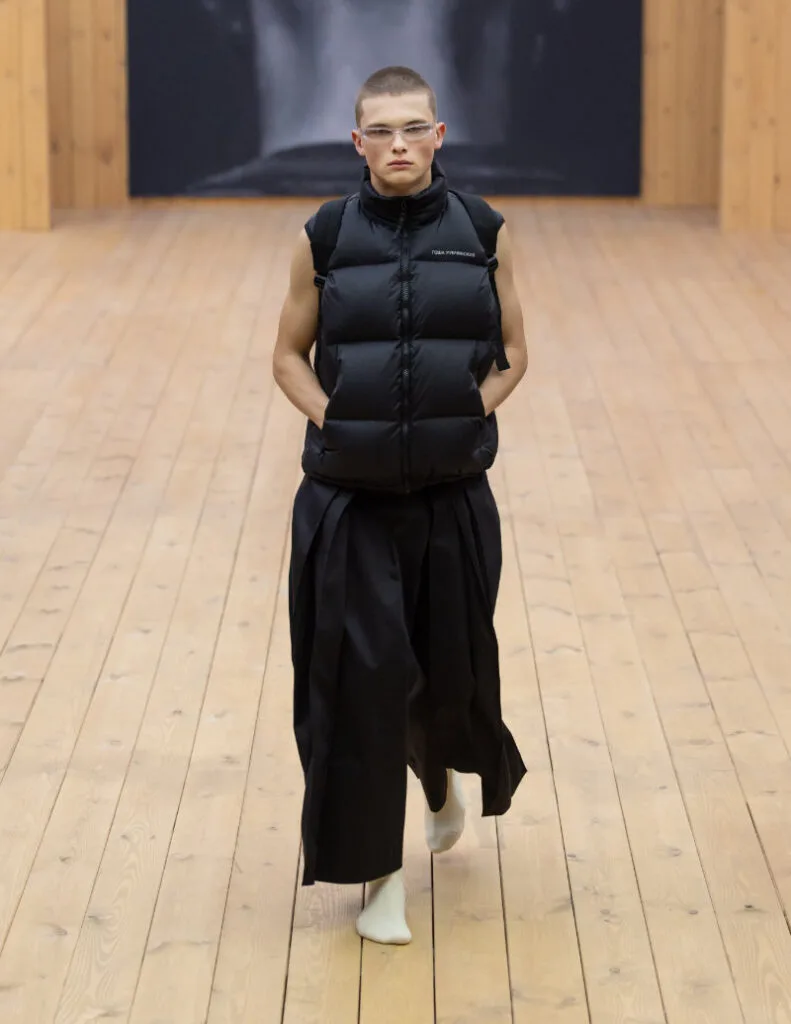 Gosha Rubchinskiy Summer 2027 Look 005 showing the collection’s streetwear energy