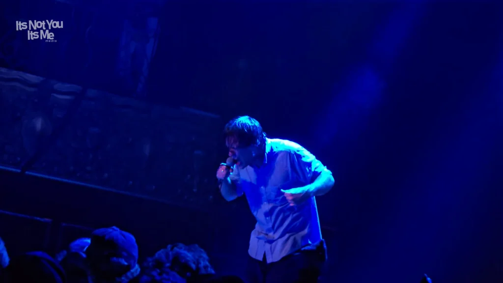 John Maus performing at The Belasco Theatre in Los Angeles