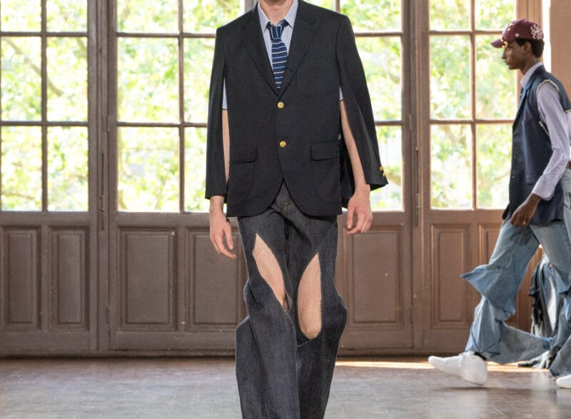 Junya Watanabe MAN Spring Summer 2027 BLING BLING BLING menswear look from Paris Fashion Week