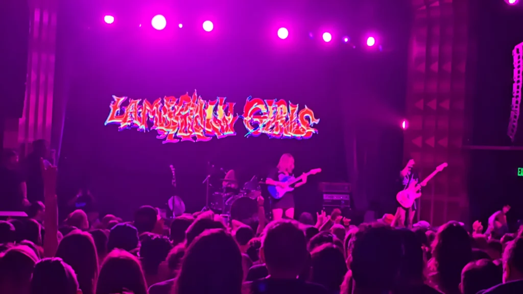 Lambrini Girls opening moments live in Los Angeles