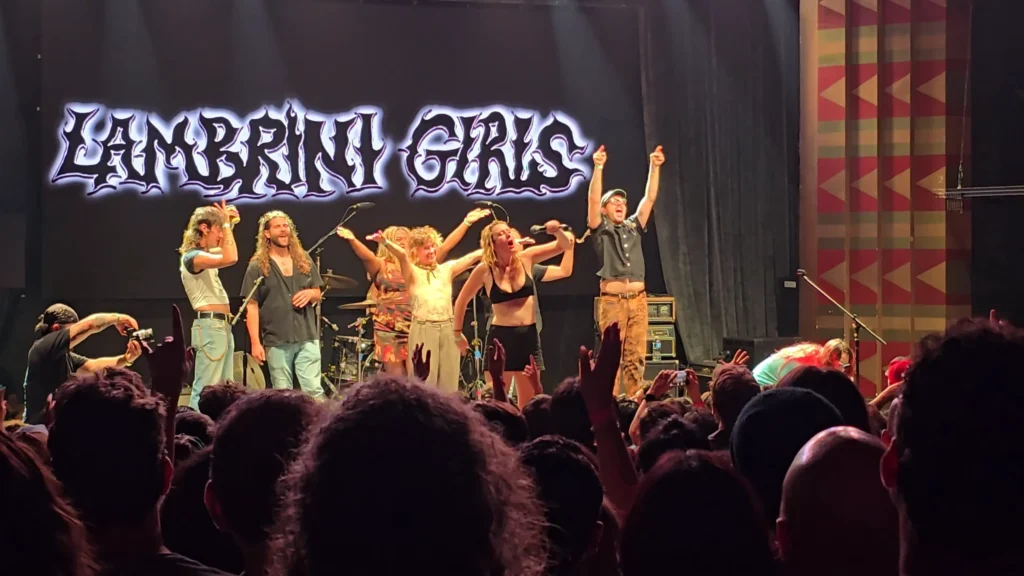 Lambrini Girls live on stage in Los Angeles