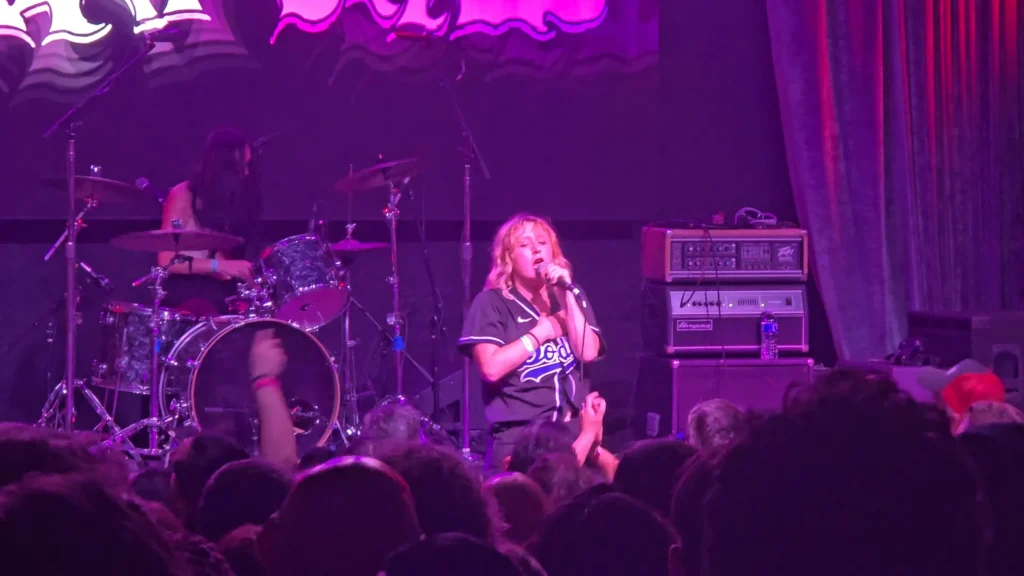 Lambrini Girls performing live in Los Angeles at The Regent Theater