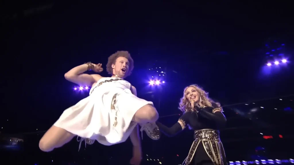 Andy Lewis appearing in Madonna's Super Bowl XLVI halftime show