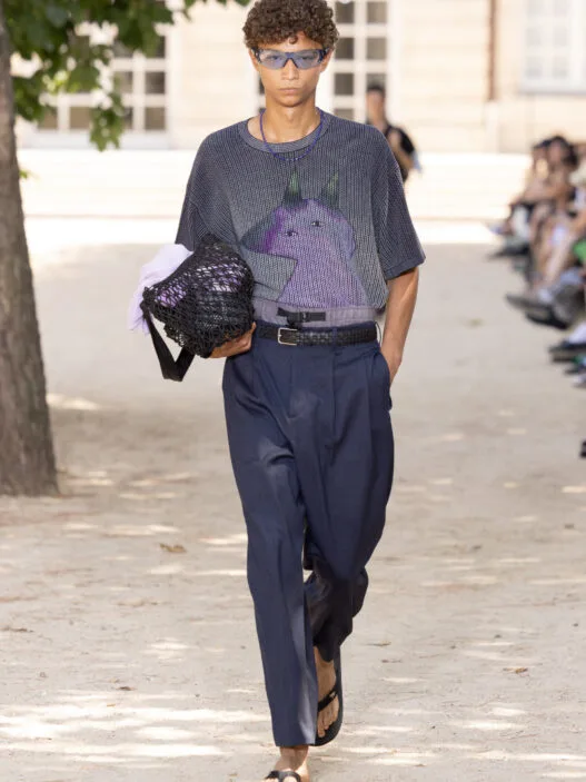 Maison Kitsuné Spring Summer 2027 Urban Glide menswear look from Paris Fashion Week