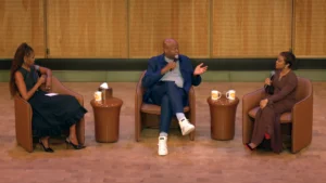 Quinta Brunson appears on IMO with Michelle Obama and Craig Robinson to discuss her journey from West Philly to Abbott Elementary.