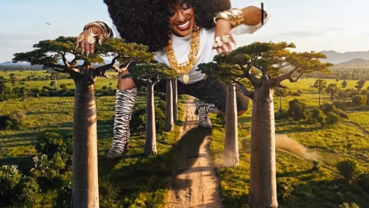 Rapsody in the “God Gotta Afro” music video featuring Karabo Ya Morena.