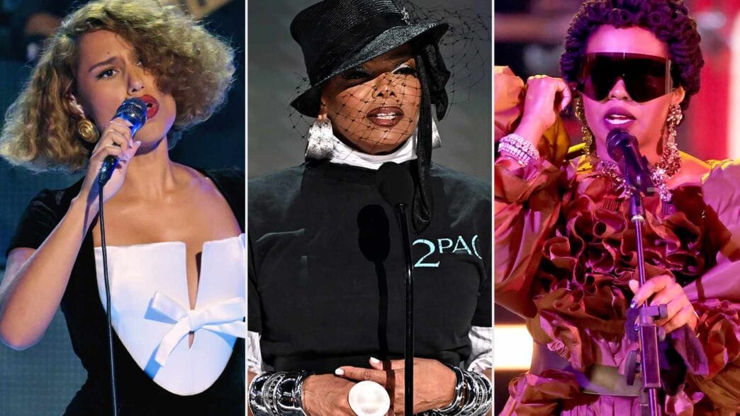 BET Awards 2026 red carpet and stage moments featuring Cardi B Janet Jackson Queen Latifah Teyana Taylor and RAYE