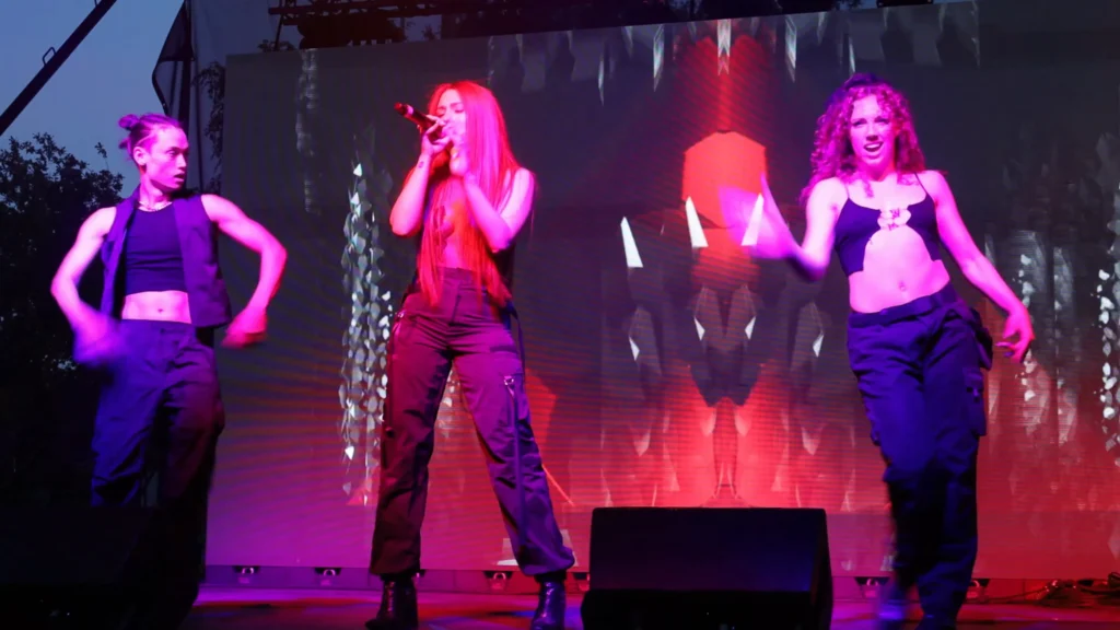 Rêve performing dance-pop live at WeHo Pride Festival