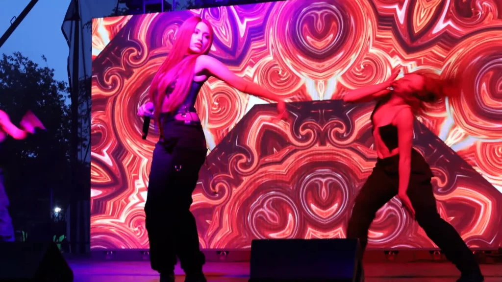Rêve onstage at WeHo Pride Festival during her Los Angeles debut