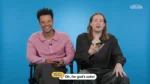 Sam Reid and Jacob Anderson sitting together while reading BuzzFeed Celeb Thirst Tweets