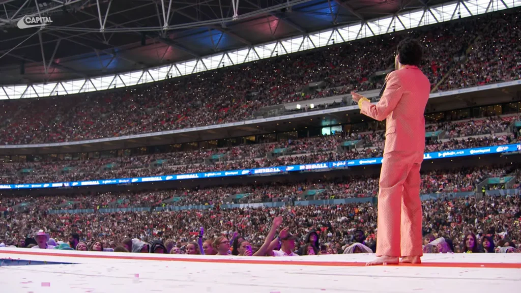 Wembley Stadium audience watching Stephen Sanchez perform Be More live
