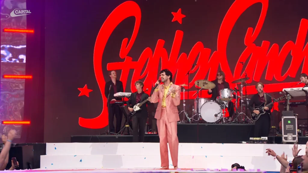 Stephen Sanchez singing Be More before the Wembley Stadium crowd at Capital’s Summertime Ball