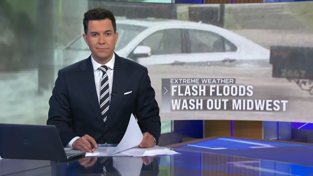 Tom Llamas reporting on U.S. retaliatory strikes during the June 9 edition of NBC Nightly News