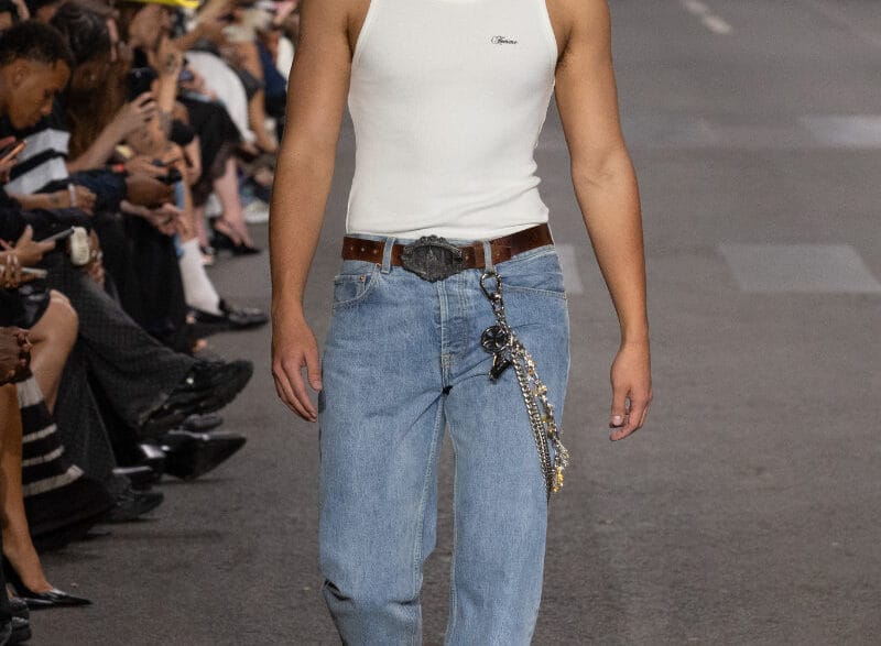 Jayden Federline Spears walking the VETEMENTS Spring Summer 2027 runway in Paris