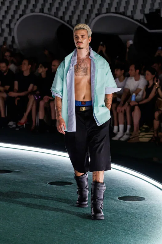 Willy Chavarria Spring Summer 2027 Comunión menswear look from Paris Fashion Week