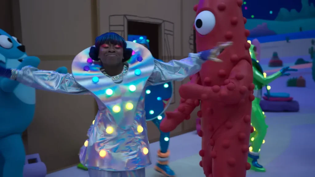 Yo Gabba GabbaLand characters dancing during Hemlocke Springs’ guest performance