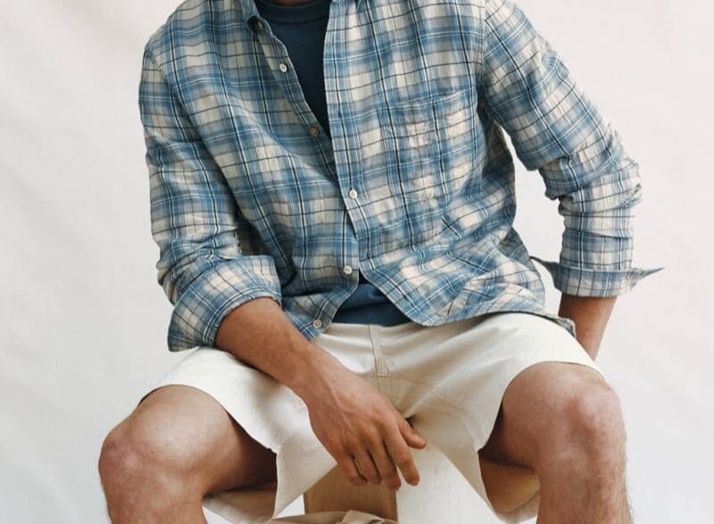 Valentin Humbroich modeling ARKET Summer 2026 shirting in a relaxed seasonal look.