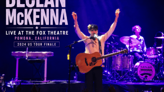 Declan McKenna performs live at the Fox Theatre in Pomona, California, closing out his 2024 US tour in front of a cheering crowd.