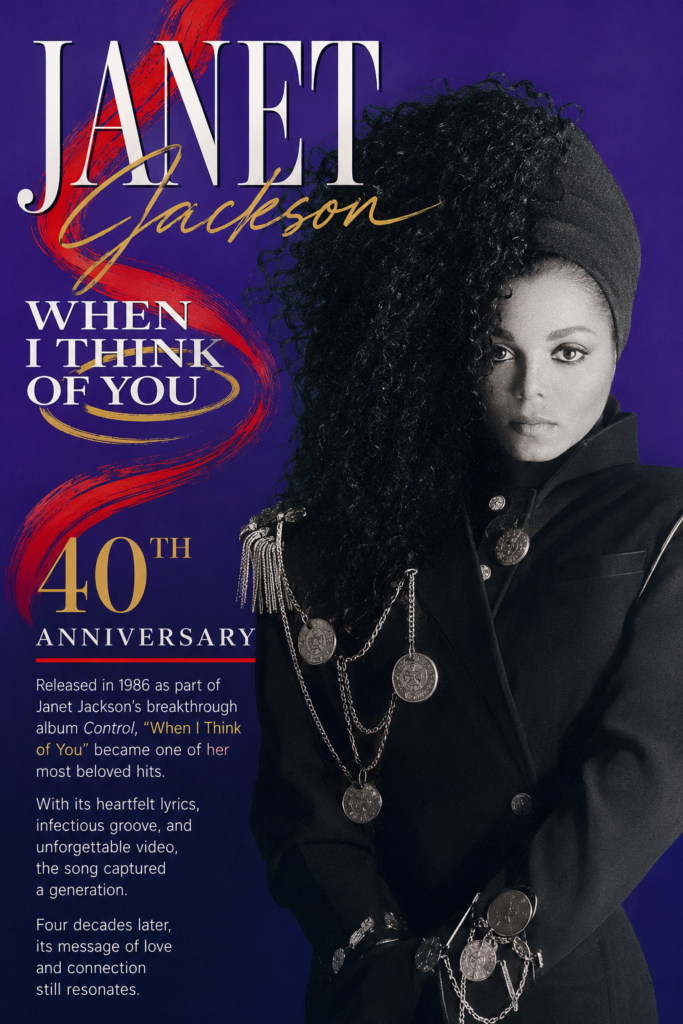 Janet Jackson When I Think of You 40th anniversary vertical tribute artwork