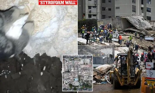 Venezuela earthquake aftermath showing collapsed buildings and reported construction concerns