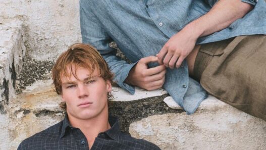 Henry Rank and Max Knott wearing Massimo Dutti Summer 2026 looks in Lanzarote