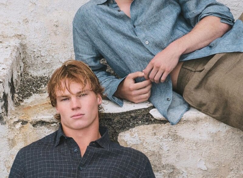 Henry Rank and Max Knott wearing Massimo Dutti Summer 2026 looks in Lanzarote