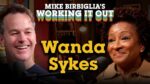 Wanda Sykes and Mike Birbiglia smiling during an episode of Working It Out