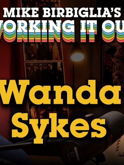 Wanda Sykes and Mike Birbiglia smiling during an episode of Working It Out