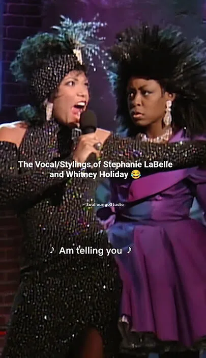 Tichina Arnold and Tisha Campbell perform diva parody vocals as Pam and Gina on Martin.