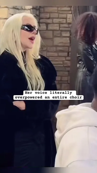Christina Aguilera rehearses Beautiful with a choir and orchestra at the Hollywood Bowl.