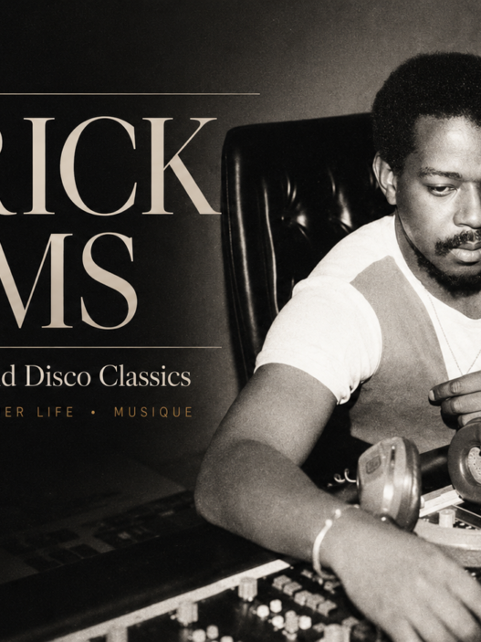 Patrick Adams at a recording studio console in a vintage editorial tribute to the disco producer behind Fonda Rae, Phreek, Inner Life and Musique.