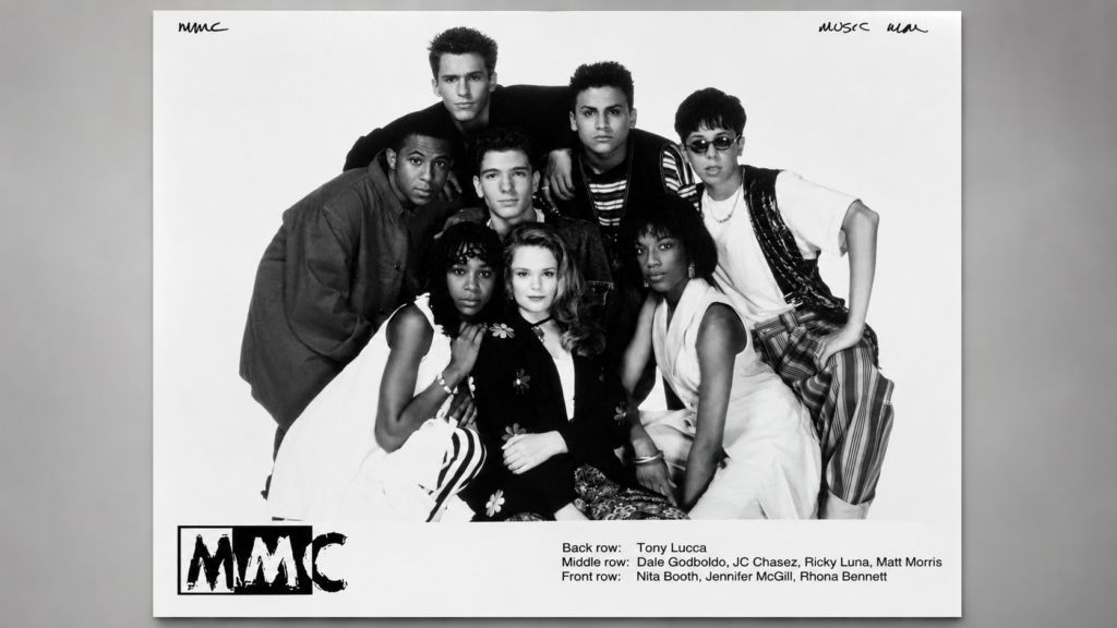Rhona Bennett with fellow cast members of The All-New Mickey Mouse Club