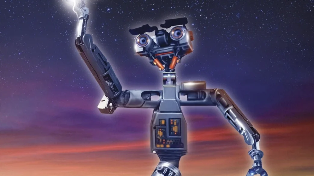 Golden Johnny 5 robot displayed for the Short Circuit 40th anniversary celebration in Astoria