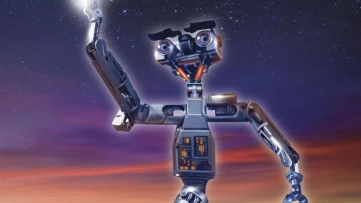 Golden Johnny 5 robot displayed for the Short Circuit 40th anniversary celebration in Astoria