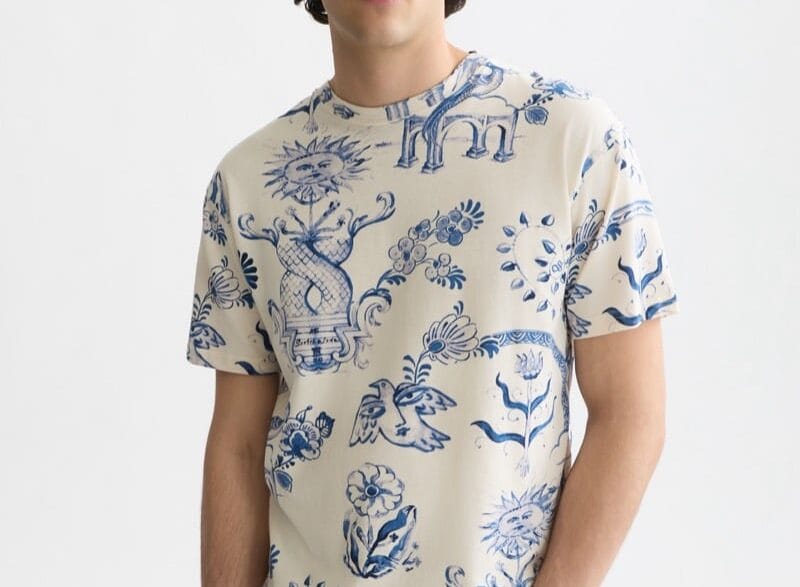 Joe Barnes modeling the Scotch and Soda x Royal Delft Spring Summer 2026 capsule collection