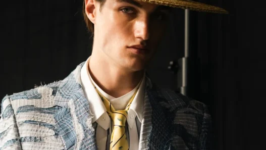 Thom Browne Spring 2027 menswear look shown at Palazzo Serbelloni during Milan Fashion Week.